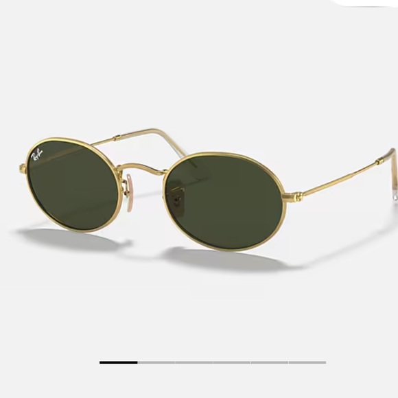 Ray-Ban Oval Metal Sunglasses Polished Arista Gold Lenses